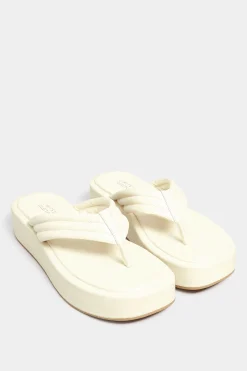 M&Co Limited Collection Limited Collection White Flatform Flip Flops In Wide E Fit>Women Flat Shoes