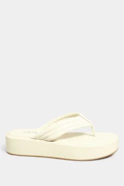 M&Co Limited Collection Limited Collection White Flatform Flip Flops In Wide E Fit><noscript><img width=