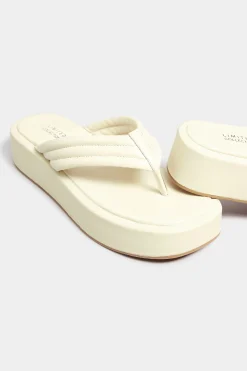 M&Co Limited Collection Limited Collection White Flatform Flip Flops In Wide E Fit><noscript><img width=
