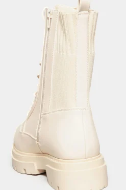M&Co Limited Collection Limited Collection Cream Chunky Sock Lace Up Boots In Wide E Fit & Extra Wide Eee Fit><noscript><img width=