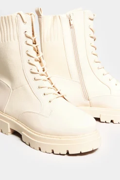 M&Co Limited Collection Limited Collection Cream Chunky Sock Lace Up Boots In Wide E Fit & Extra Wide Eee Fit><noscript><img width=