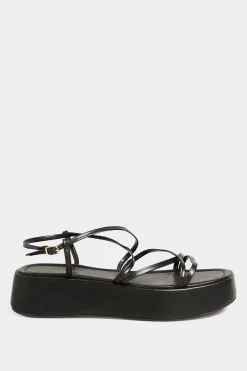 M&Co Limited Collection Limited Collection Black Strappy Flatform Sandals In Extra Wide Eee Fit><noscript><img width=