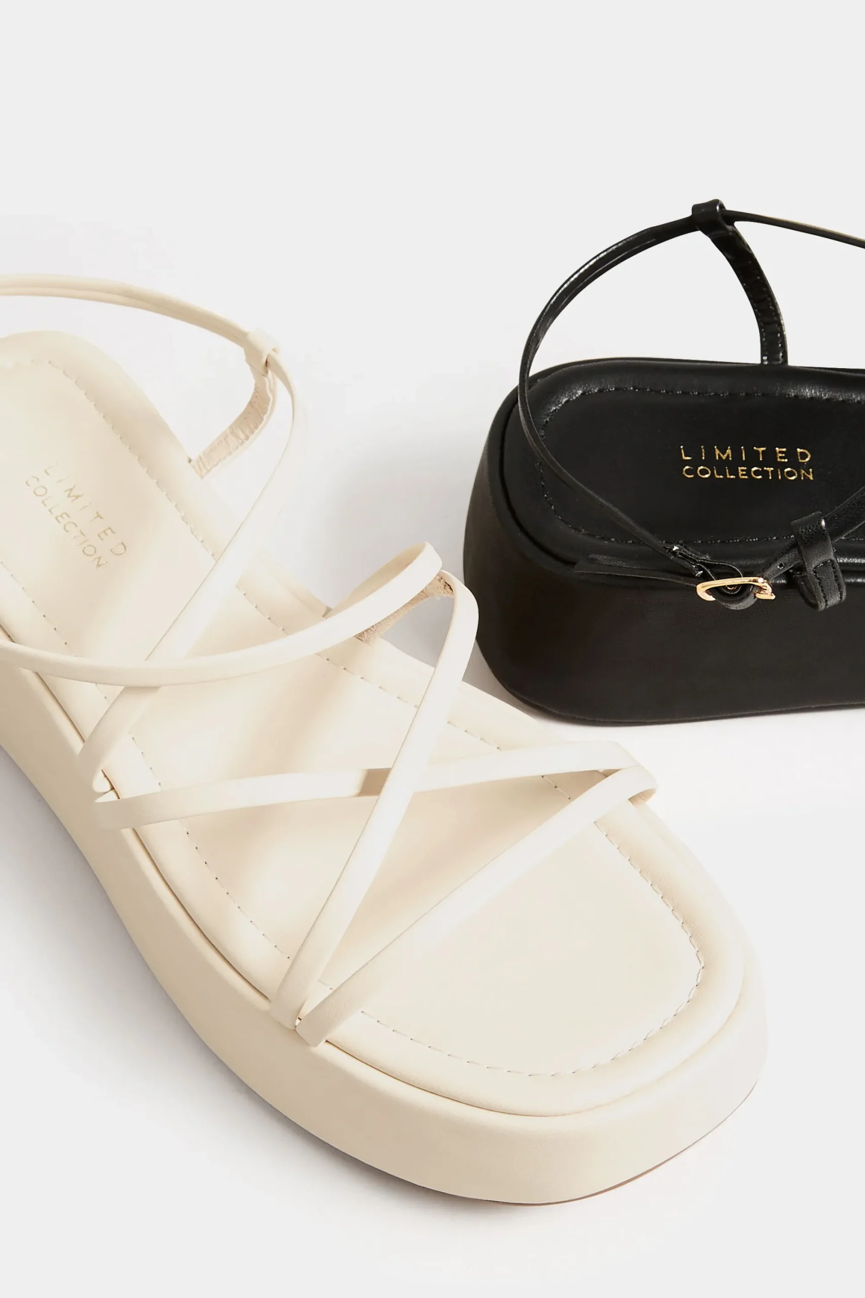 M&Co Limited Collection Limited Collection Black Strappy Flatform Sandals In Extra Wide Eee Fit>Women Flat Shoes