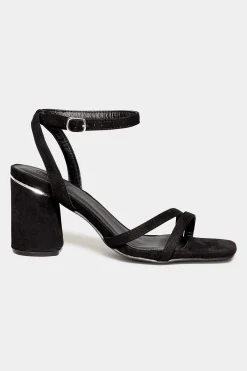 M&Co Limited Collection Limited Collection Black Asymmetrical Block Heel Sandal In Wide E Fit & Extra Fit Eee Fit><noscript><img width=
