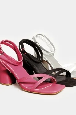 M&Co Limited Collection Limited Collection Black Asymmetrical Block Heel Sandal In Wide E Fit & Extra Fit Eee Fit><noscript><img width=