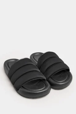M&Co Limited Collection Limited Collection Black Padded Sliders In Wide E Fit>Women Mules & Sliders