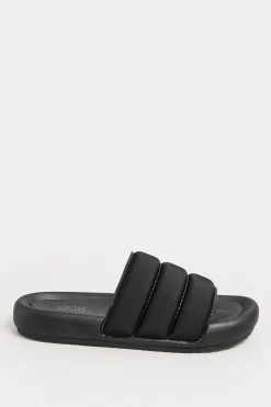 M&Co Limited Collection Limited Collection Black Padded Sliders In Wide E Fit><noscript><img width=