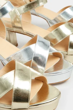 M&Co Limited Collection Limited Collection Silver Metallic Platform Heels In Wide E Fit & Extra Wide Eee Fit><noscript><img width=