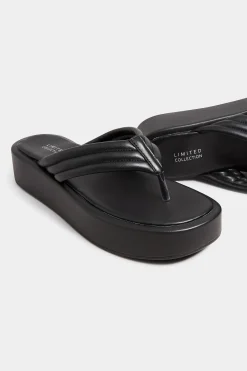 M&Co Limited Collection Limited Collection Black Flatform Flip Flops In Wide E Fit><noscript><img width=