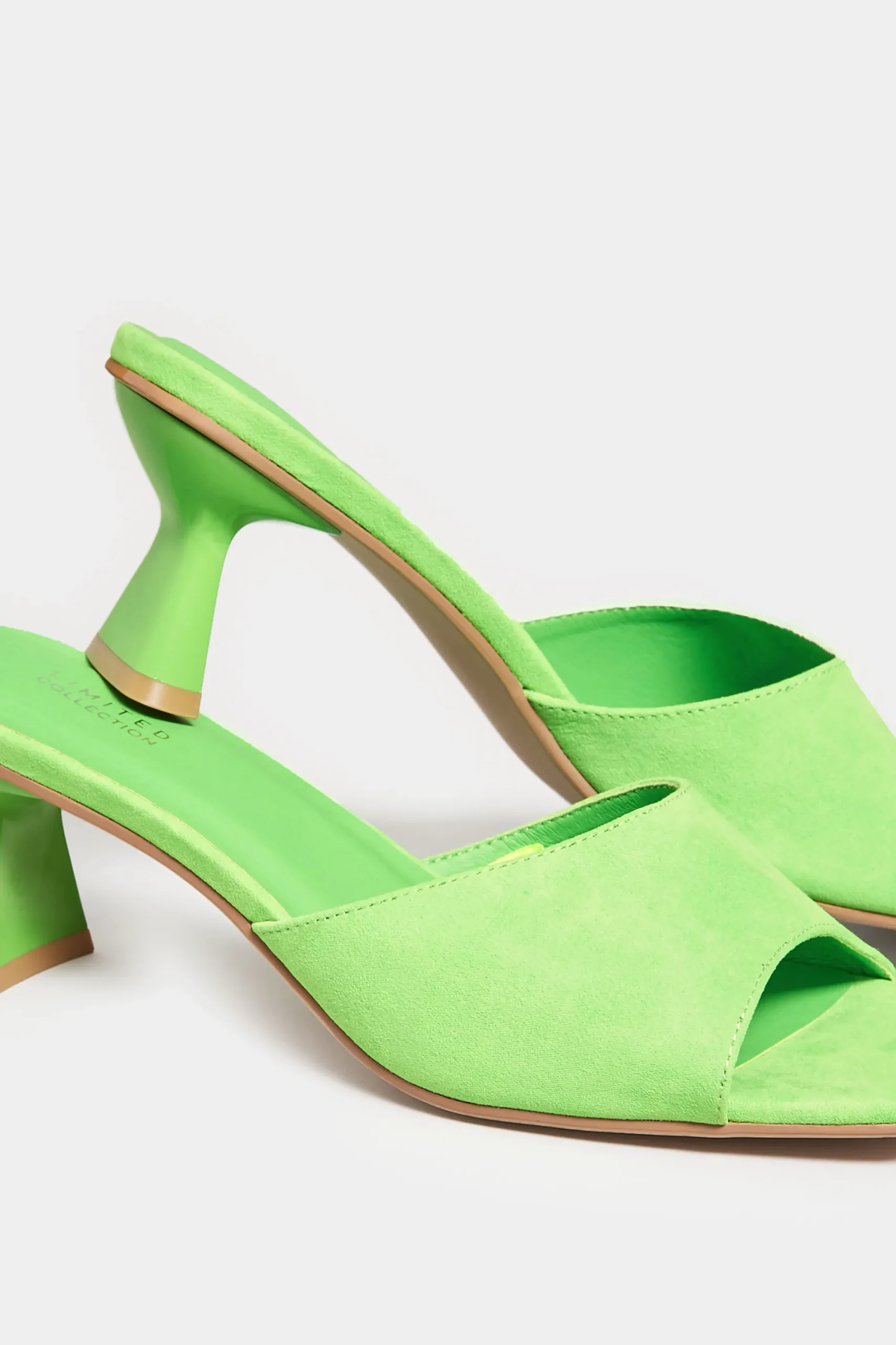 M&Co Limited Collection Limited Collection Green Kitten Heel Mule In Wide E Fit & Extra Wide Eee Fit>Women Mules & Sliders