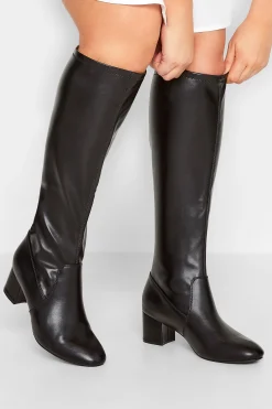 M&Co Limited Collection Limited Collection Black Stretch Heeled Knee High Boots In Wide E Fit & Extra Wide Eee Fit>Women Boots