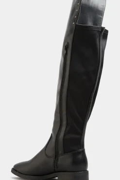 M&Co Limited Collection Limited Collection Black Pu Stud Over The Knee Boots In Wide E Fit & Extra Wide Eee Fit><noscript><img width=