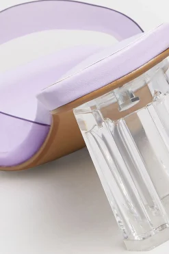 M&Co Limited Collection Limited Collection Lilac Purple & Clear Block Heel Mules In Extra Wide Eee Fit><noscript><img width=