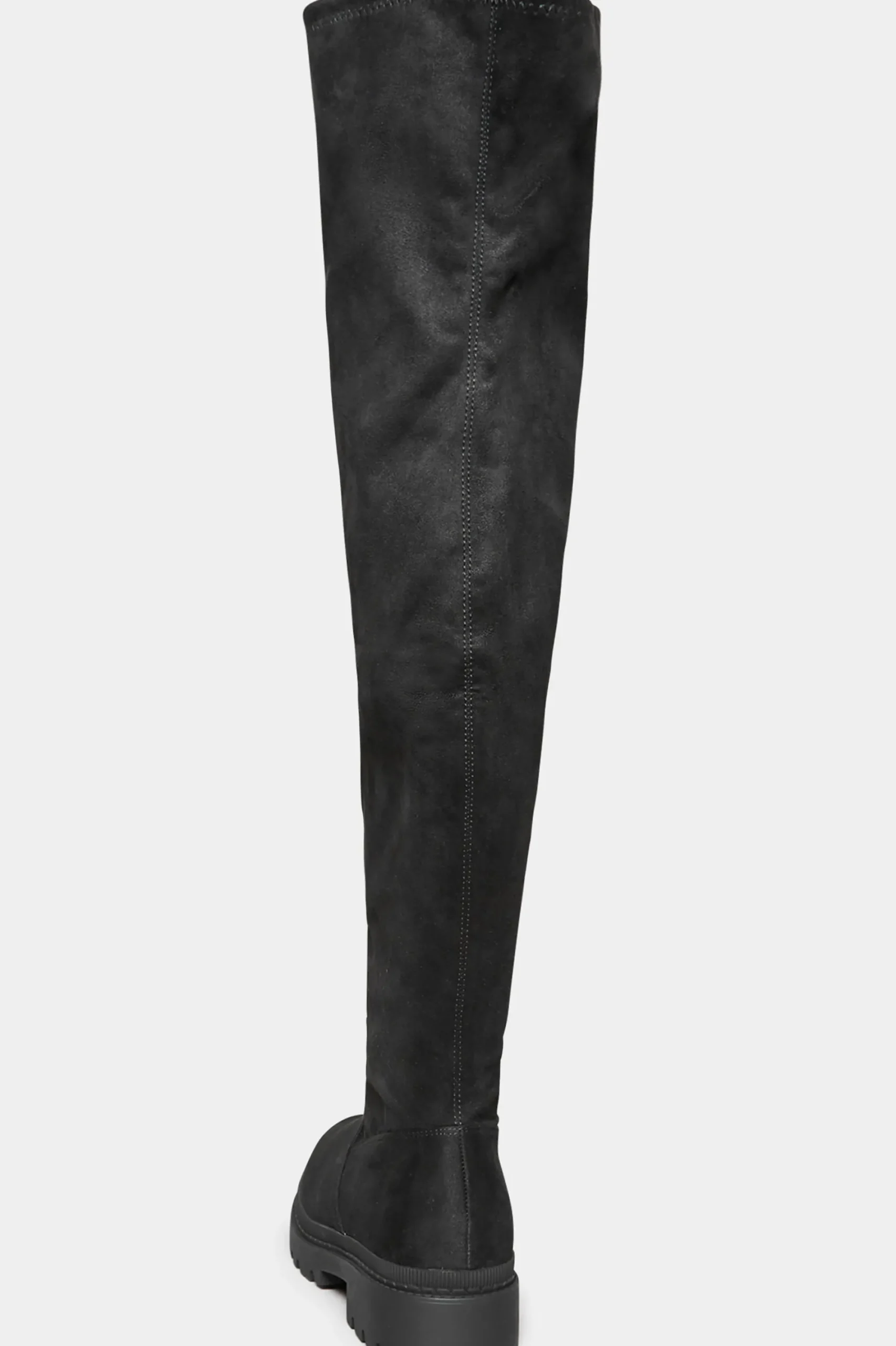 M&Co Limited Collection Limited Collection Black Suede Over The Knee Chunky Boots In Wide E Fit & Extra Wide Eee Fit>Women Boots