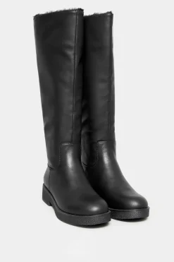 M&Co Limited Collection Limited Collection Black Fur Lined Knee High Boots In Wide E Fit><noscript><img width=