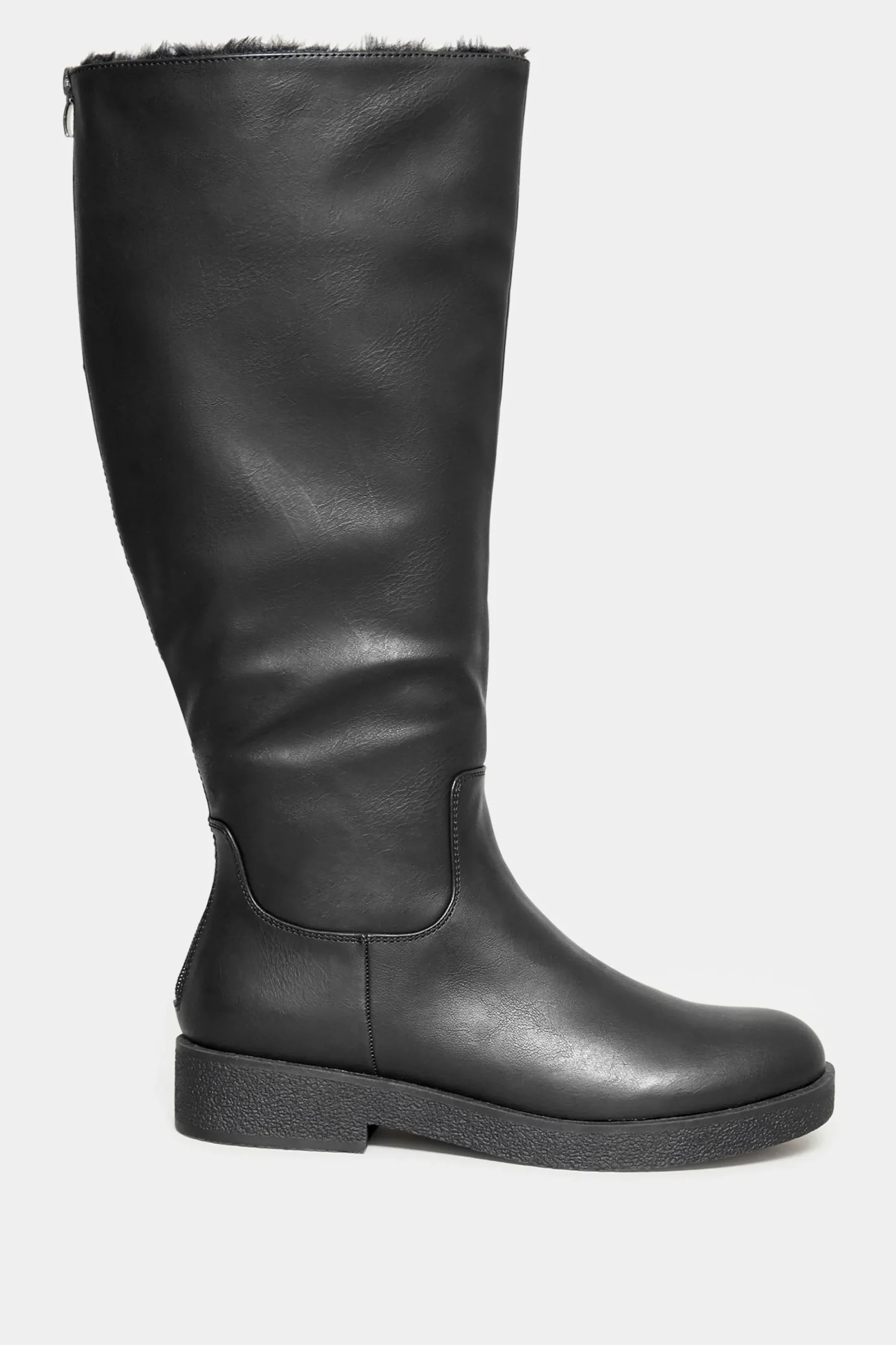M&Co Limited Collection Limited Collection Black Fur Lined Knee High Boots In Wide E Fit>Women Boots