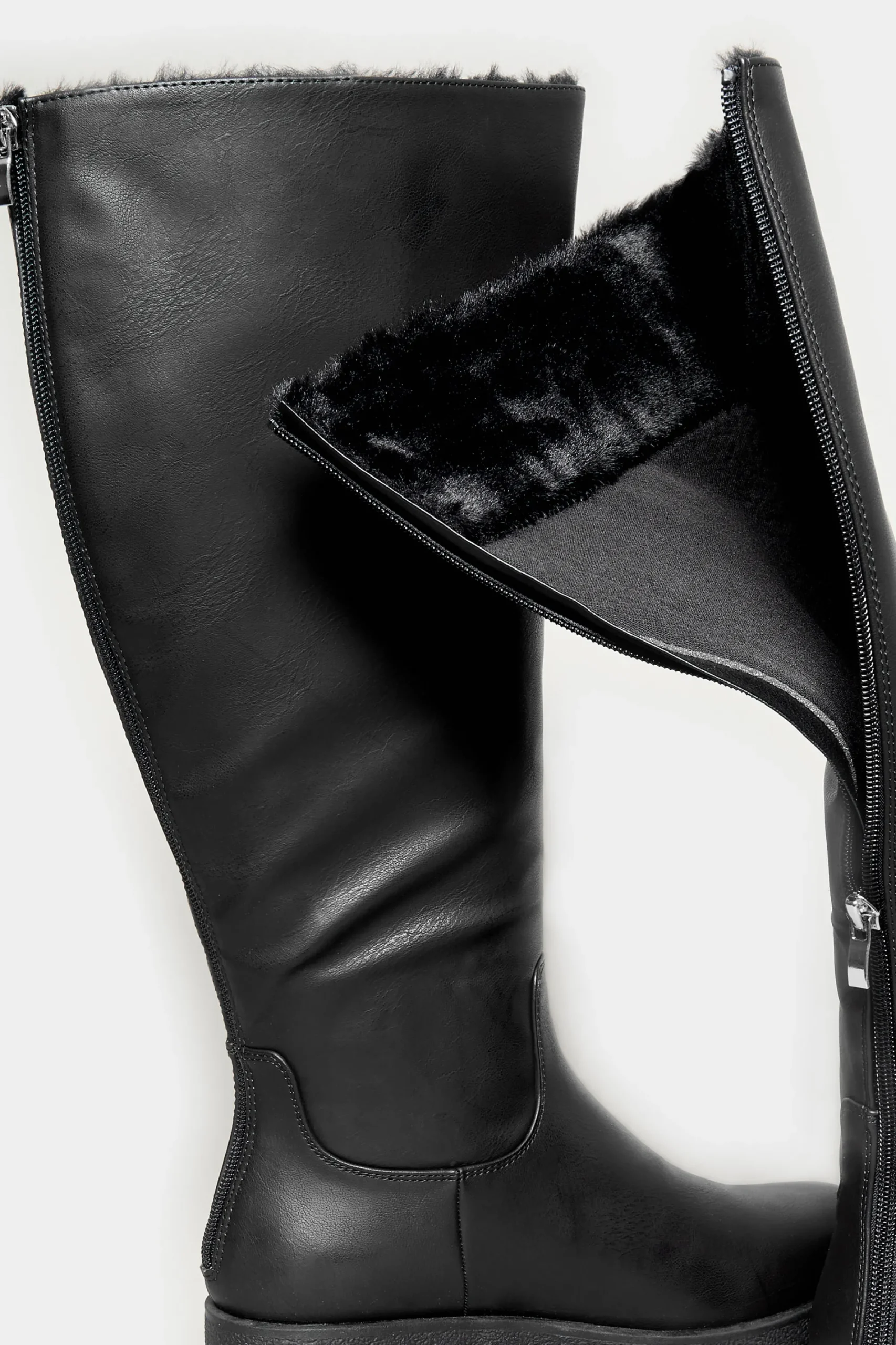 M&Co Limited Collection Limited Collection Black Fur Lined Knee High Boots In Wide E Fit>Women Boots