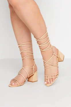 M&Co Limited Collection Limited Collection Beige Brown Lace Up Block Heels In Extra Wide Eee Fit>Women Heels