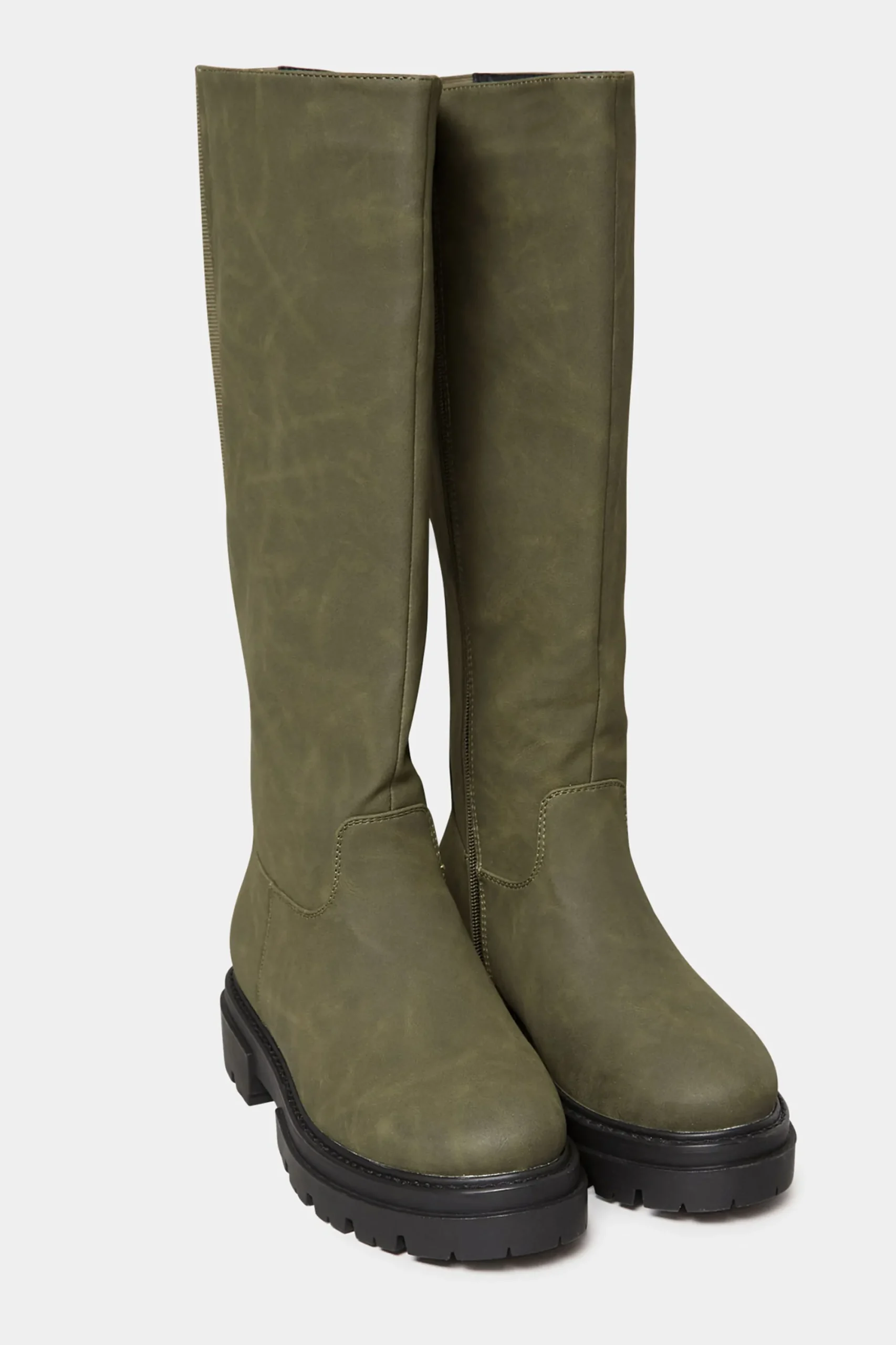 M&Co Limited Collection Limited Collection Khaki Green Chunky Calf Boots In Extra Wide Eee Fit>Women Boots