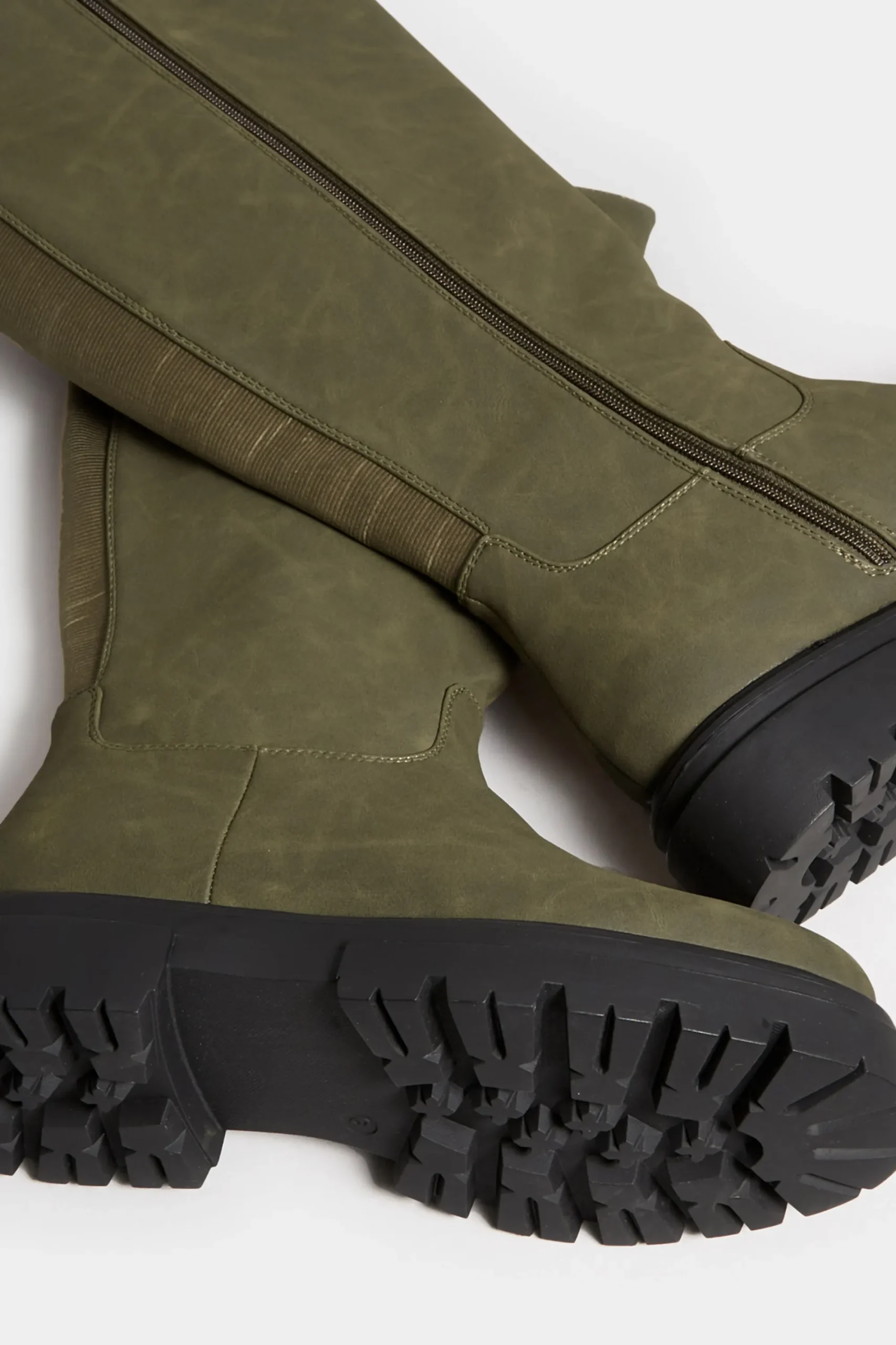 M&Co Limited Collection Limited Collection Khaki Green Chunky Calf Boots In Extra Wide Eee Fit>Women Boots