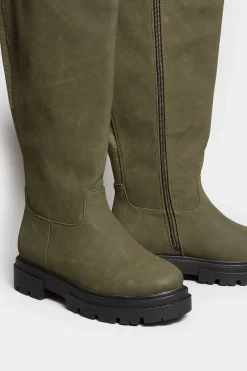 M&Co Limited Collection Limited Collection Khaki Green Chunky Calf Boots In Extra Wide Eee Fit><noscript><img width=