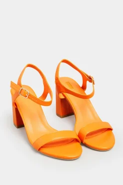 M&Co Limited Collection Limited Collection Orange Block Heel Sandal In Wide E Fit & Extra Wide Fit>Women Heels