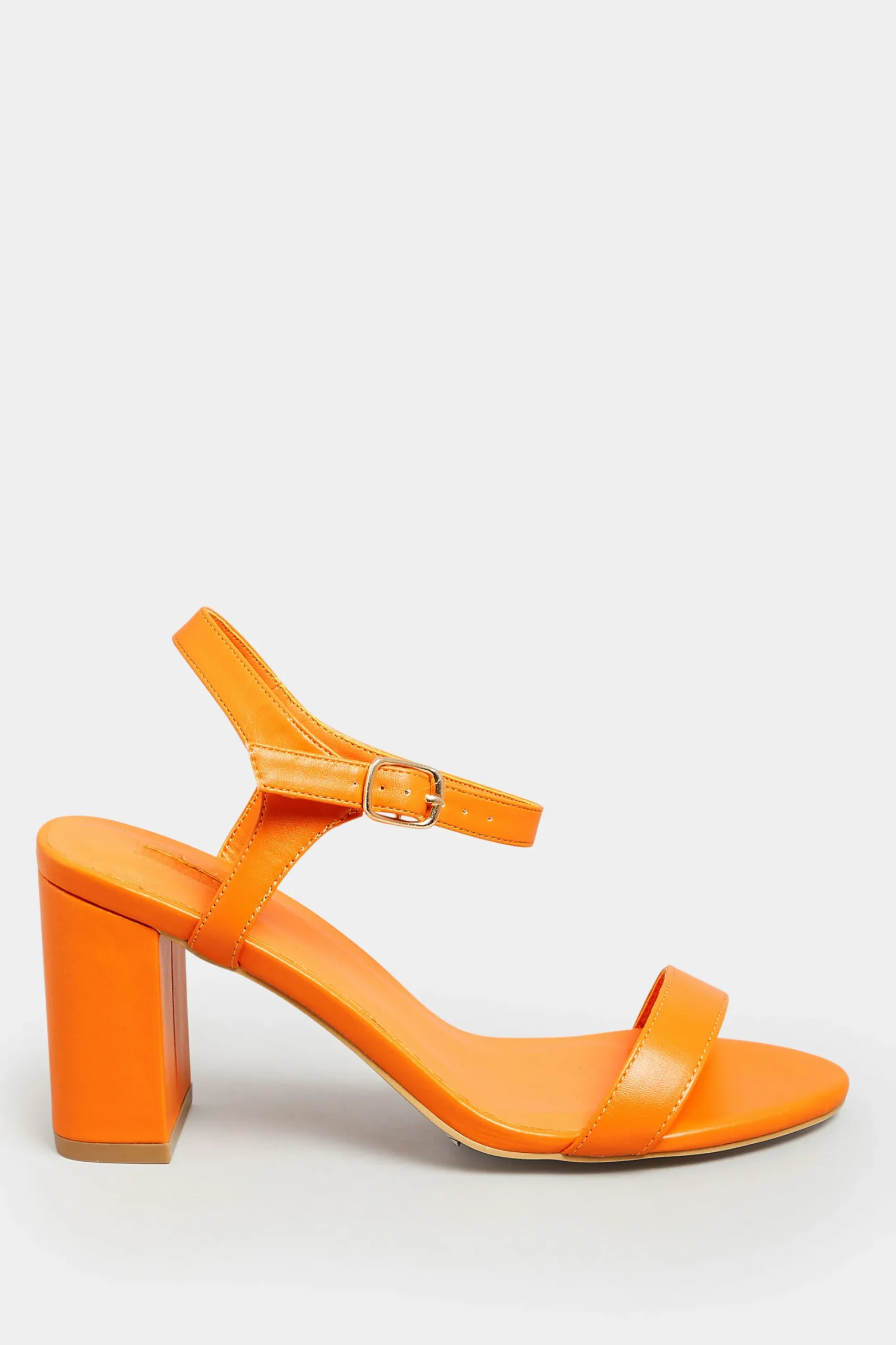 M&Co Limited Collection Limited Collection Orange Block Heel Sandal In Wide E Fit & Extra Wide Fit>Women Heels