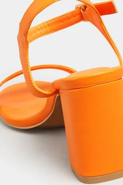 M&Co Limited Collection Limited Collection Orange Block Heel Sandal In Wide E Fit & Extra Wide Fit><noscript><img width=