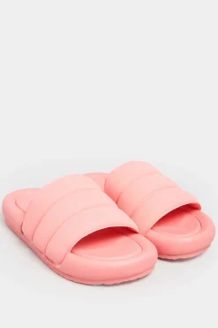 M&Co Limited Collection Limited Collection Pink Padded Sliders In Wide E Fit>Women Mules & Sliders
