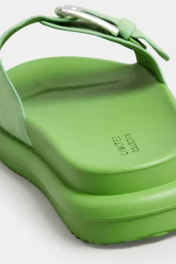 M&Co Limited Collection Limited Collection Green Buckle Strap Mule Sandals In Wide E Fit & Extra Wide Eee Fit><noscript><img width=