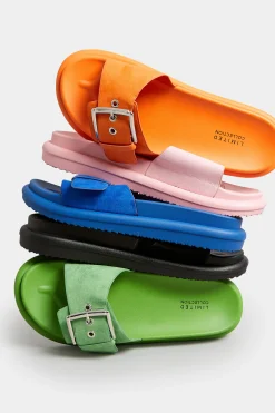 M&Co Limited Collection Limited Collection Green Buckle Strap Mule Sandals In Wide E Fit & Extra Wide Eee Fit><noscript><img width=