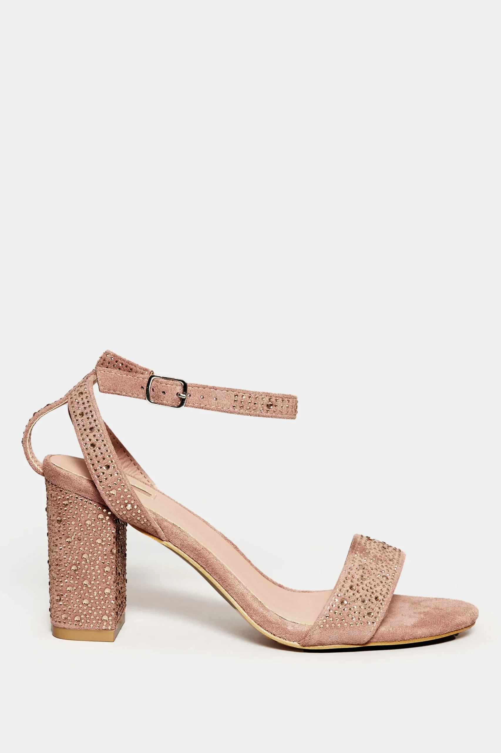 M&Co Limited Collection Limited Collection Pink Faux Suede Diamante Embellished Heels In Wide E Fit & Extra Wide Eee Fit>Women Heels