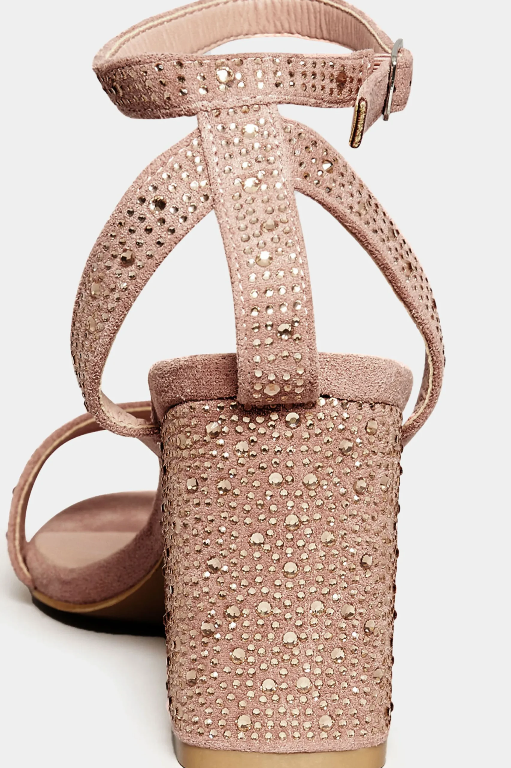 M&Co Limited Collection Limited Collection Pink Faux Suede Diamante Embellished Heels In Wide E Fit & Extra Wide Eee Fit>Women Heels