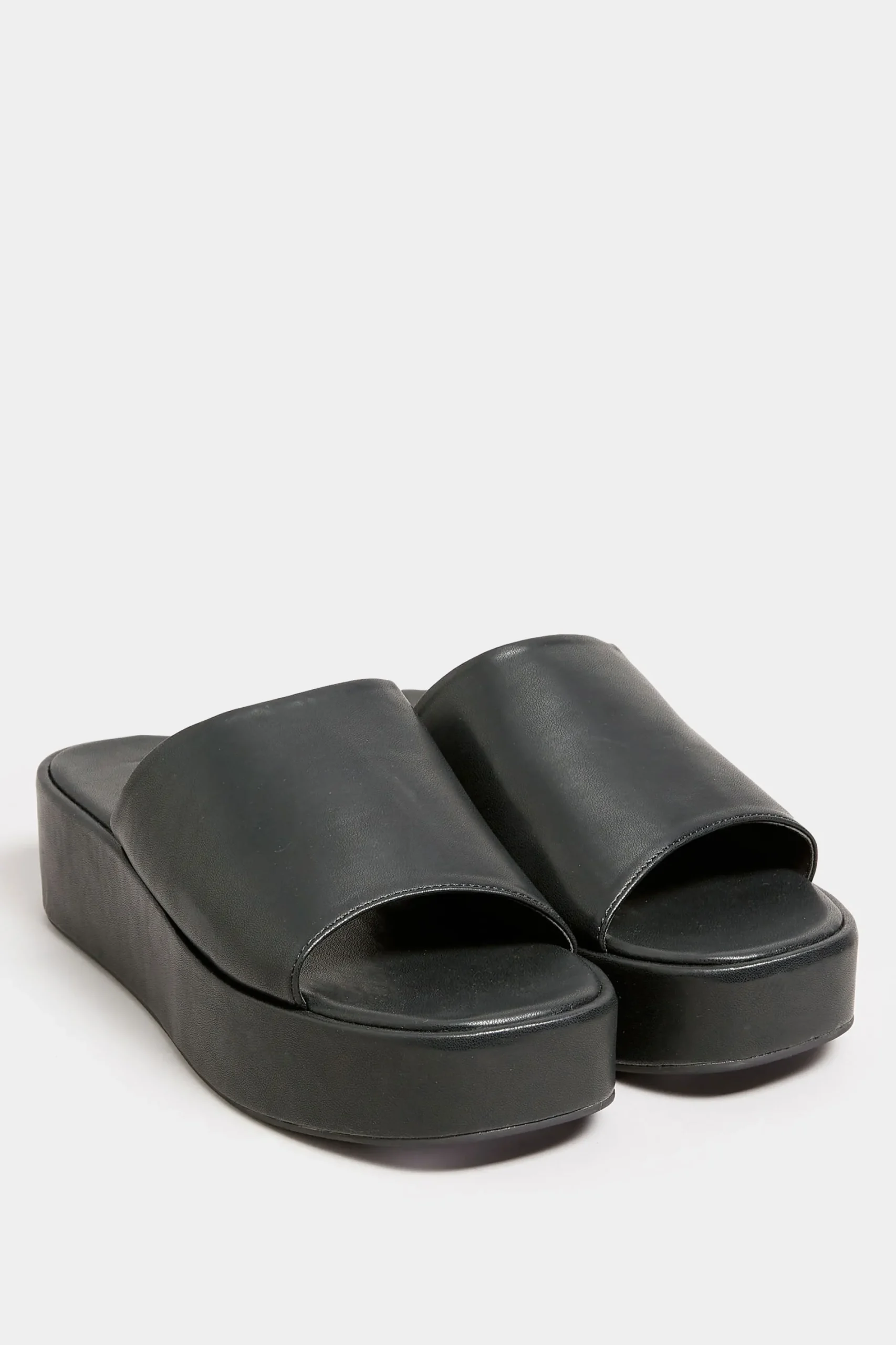 M&Co Limited Collection Limited Collection Black Platform Mule Sandals In E Wide Fit & Eee Extra Wide Fit>Women Mules & Sliders
