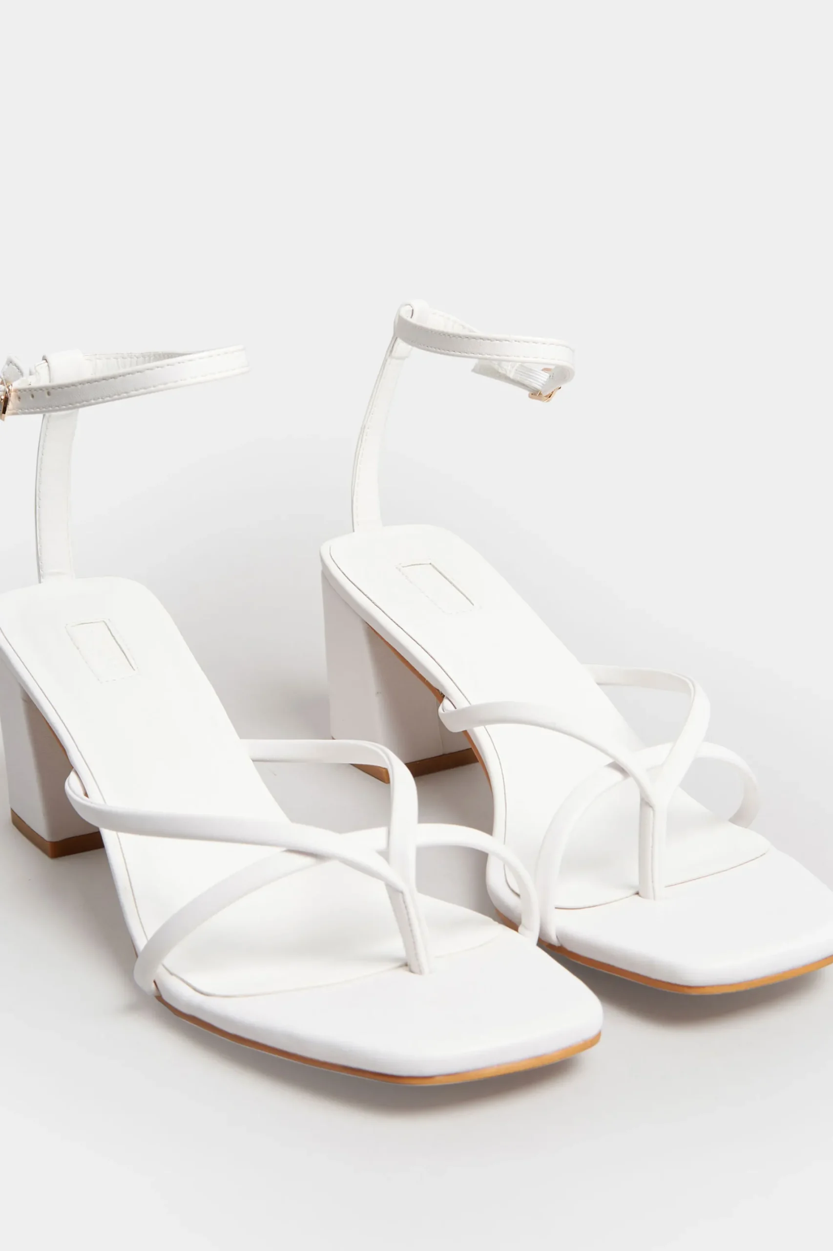 M&Co Limited Collection Limited Collection White Mid Toe Post Heeled Sandals In Extra Wide Eee Fit>Women Heels