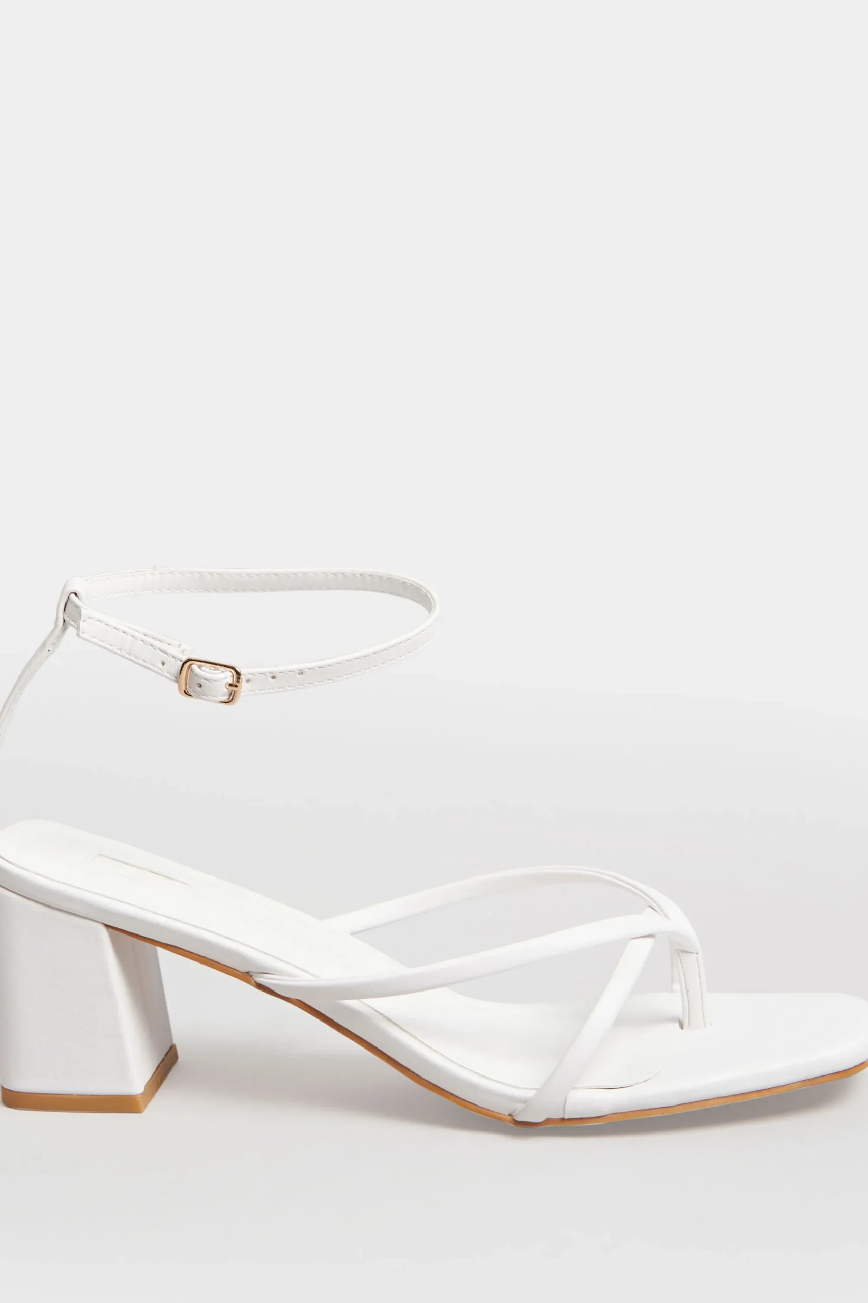 M&Co Limited Collection Limited Collection White Mid Toe Post Heeled Sandals In Extra Wide Eee Fit>Women Heels