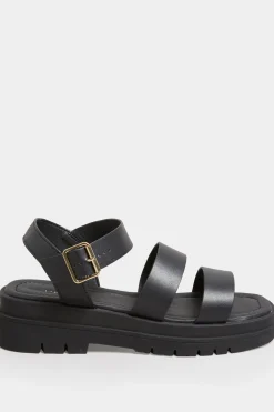 M&Co Limited Collection Limited Collection Black Triple Strap Gladiator Sandals In Wide E Fit & Extra Wide Eee Fit><noscript><img width=