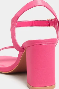 M&Co Limited Collection Limited Collection Hot Pink Block Heel Sandal In Wide E Fit & Extra Wide Fit><noscript><img width=