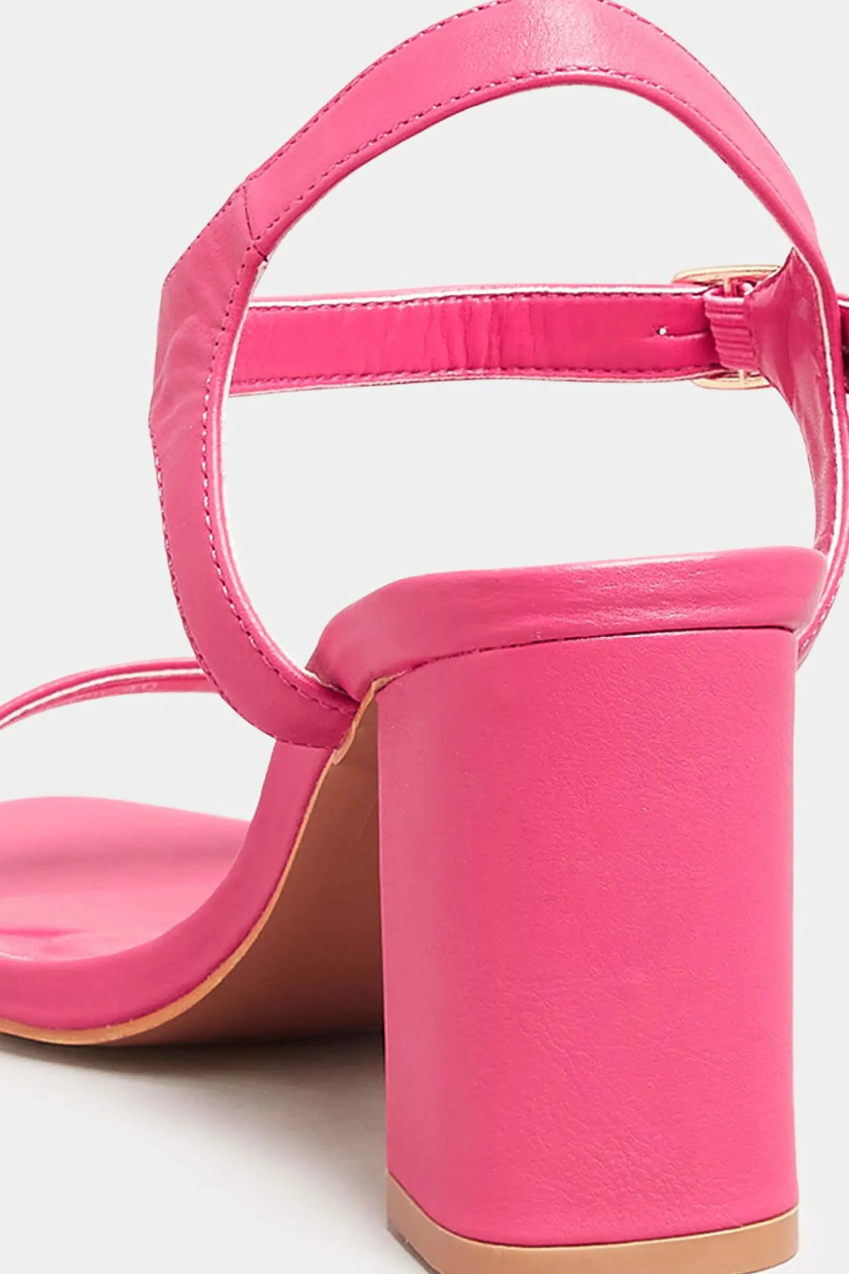 M&Co Limited Collection Limited Collection Hot Pink Block Heel Sandal In Wide E Fit & Extra Wide Fit>Women Heels