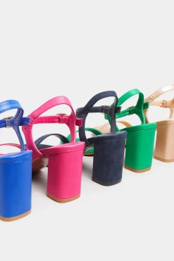 M&Co Limited Collection Limited Collection Hot Pink Block Heel Sandal In Wide E Fit & Extra Wide Fit><noscript><img width=