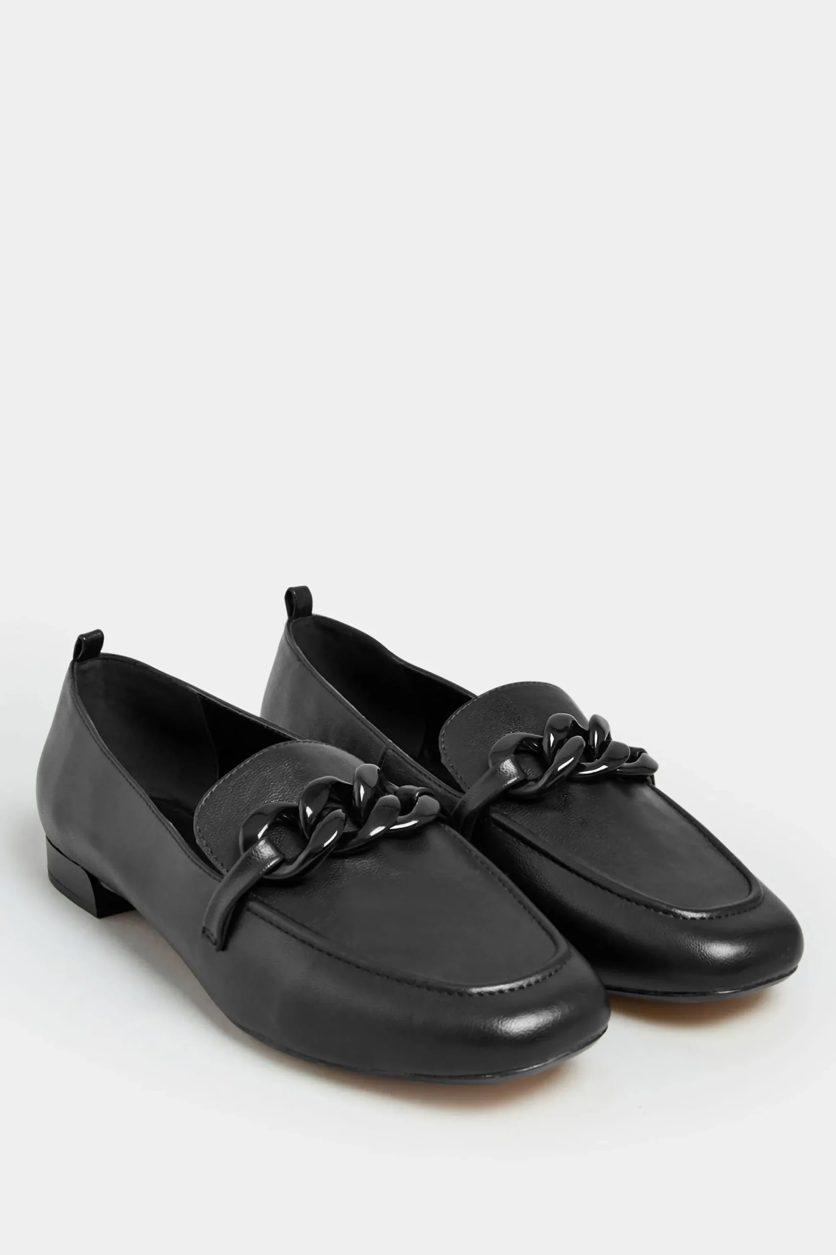 M&Co Limited Collection Limited Collection Black Chain Loafers In Wide E Fit>Women Flat Shoes