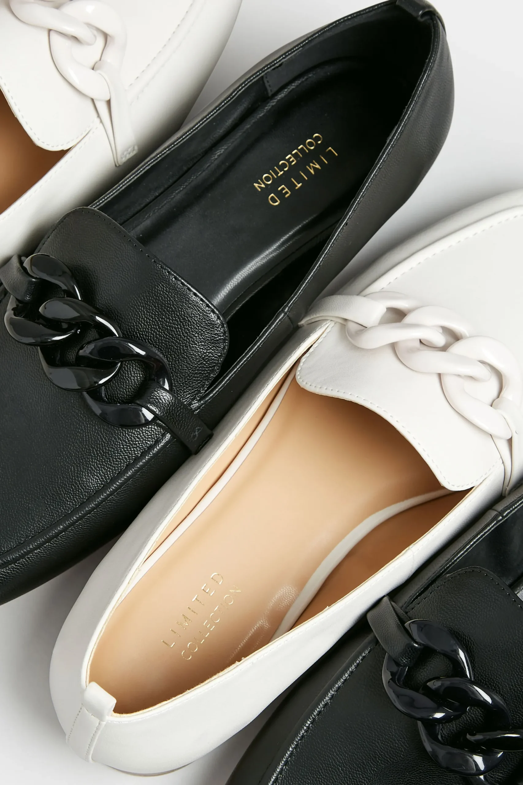 M&Co Limited Collection Limited Collection Black Chain Loafers In Wide E Fit>Women Flat Shoes