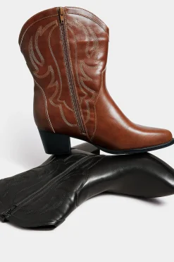 M&Co Limited Collection Limited Collection Black Cowboy Ankle Boots In Extra Wide Eee Fit><noscript><img width=