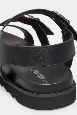 M&Co Limited Collection Limited Collection Black Footbed Buckle Sandals In Extra Wide Eee Fit><noscript><img width=