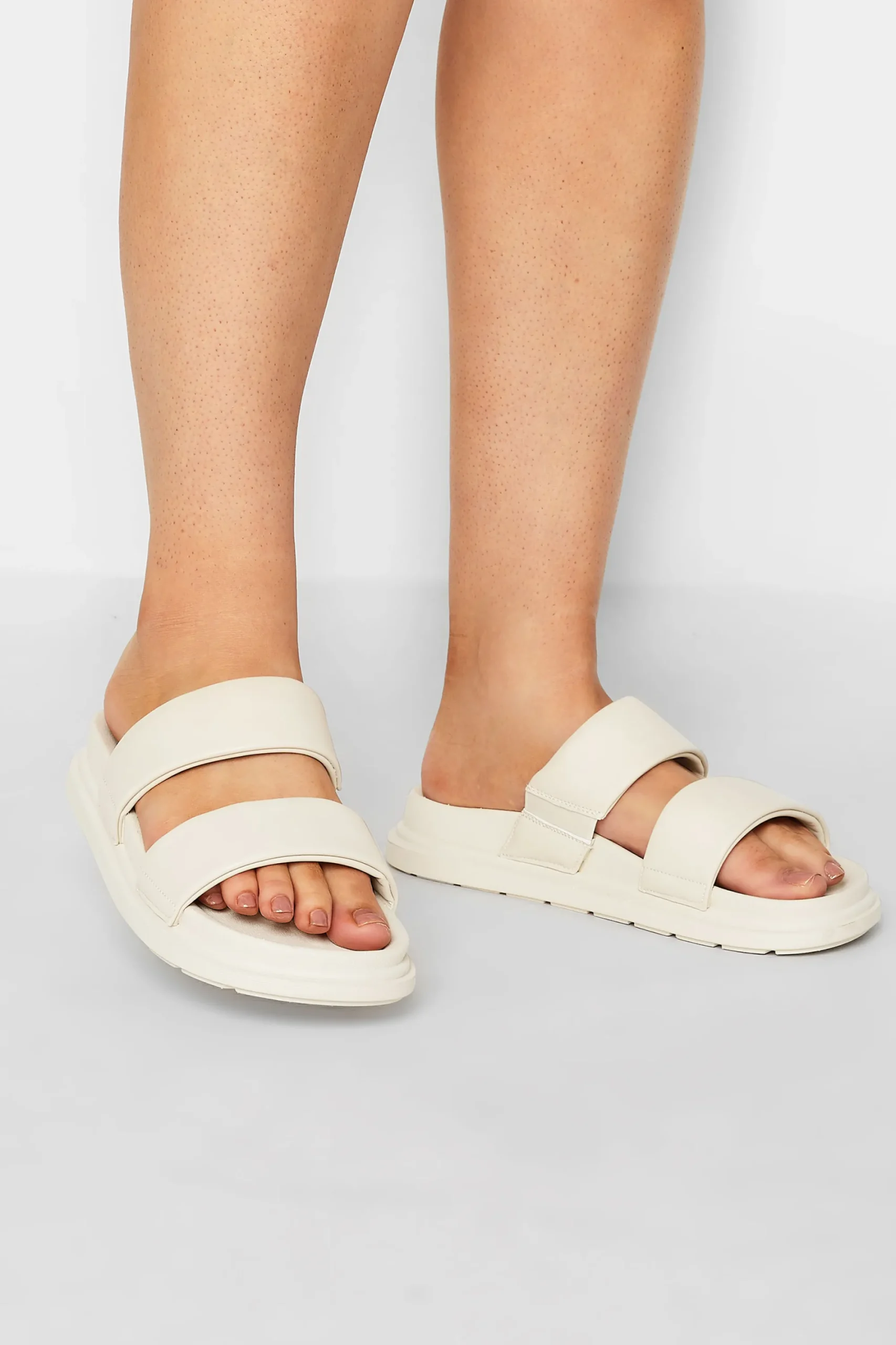 M&Co Limited Collection Limited Collection White Two Strap Sandals In Extra Wide Eee Fit>Women Sandals