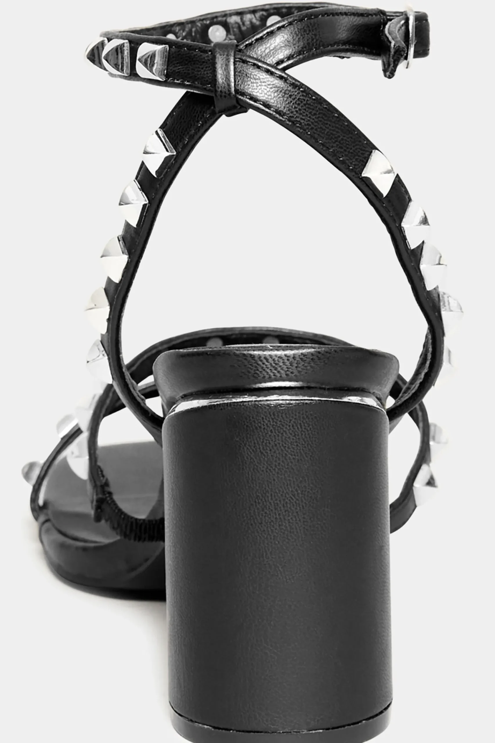 M&Co Limited Collection Limited Collection Black Strappy Studded Sandals In E Wide Fit & Eee Extra Wide Fit>Women Heels