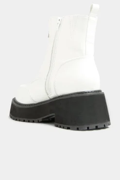 M&Co Limited Collection Limited Collection White Croc Leather Look Zip Chunky Boots In Wide E Fit><noscript><img width=
