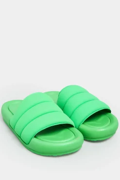 M&Co Limited Collection Limited Collection Green Padded Sliders In Wide E Fit>Women Mules & Sliders