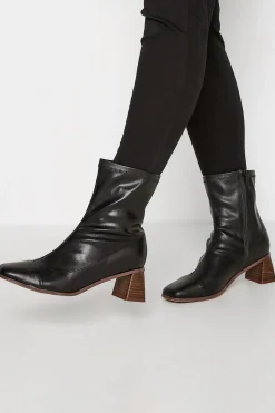 M&Co Limited Collection Limited Collection Black Square Toe Block Heel Boots In Extra Wide Eee Fit>Women Boots