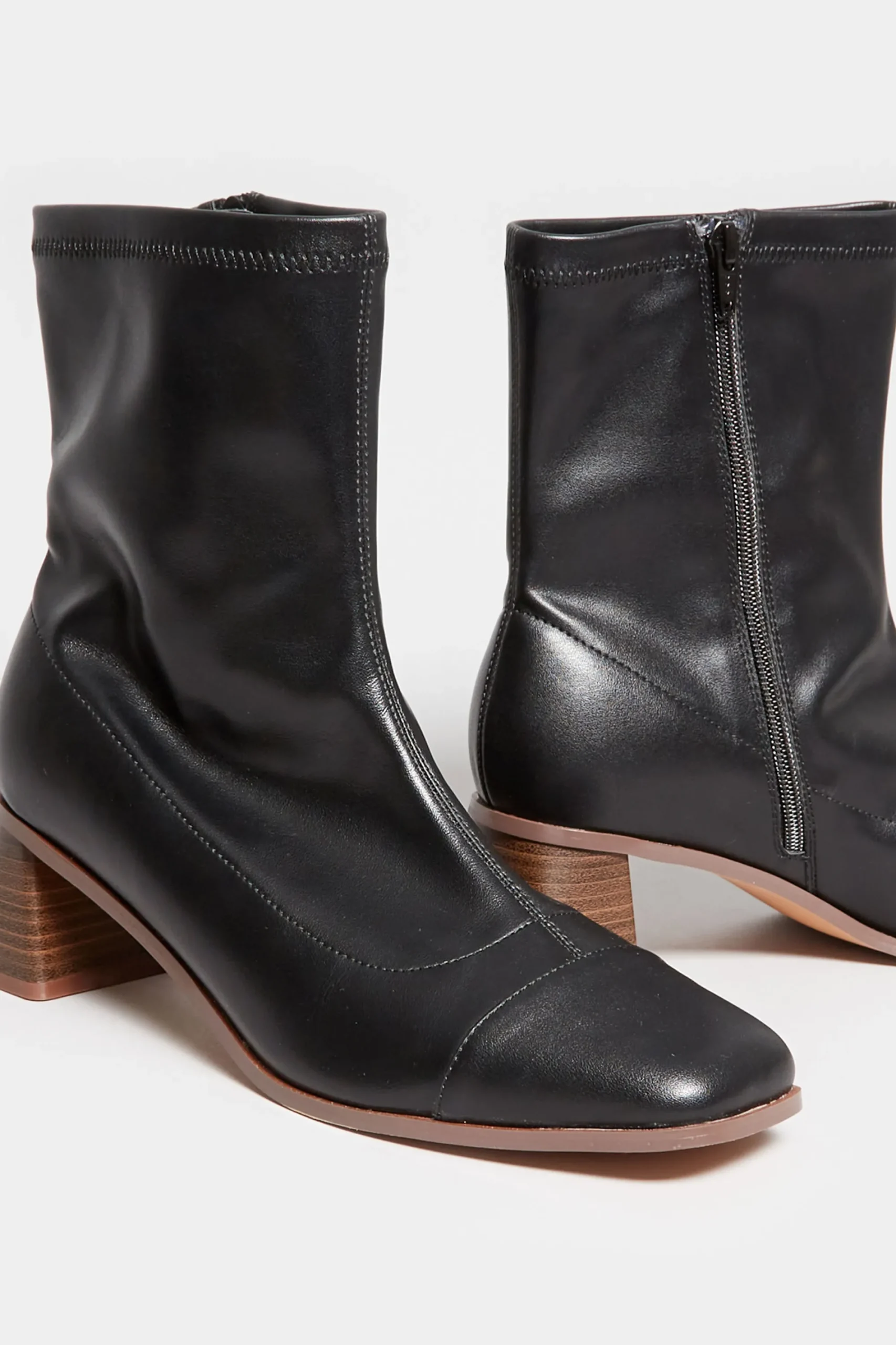 M&Co Limited Collection Limited Collection Black Square Toe Block Heel Boots In Extra Wide Eee Fit>Women Boots